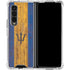 Barbados Flag Dark Wood Galaxy Z Fold4 5G Clear Case